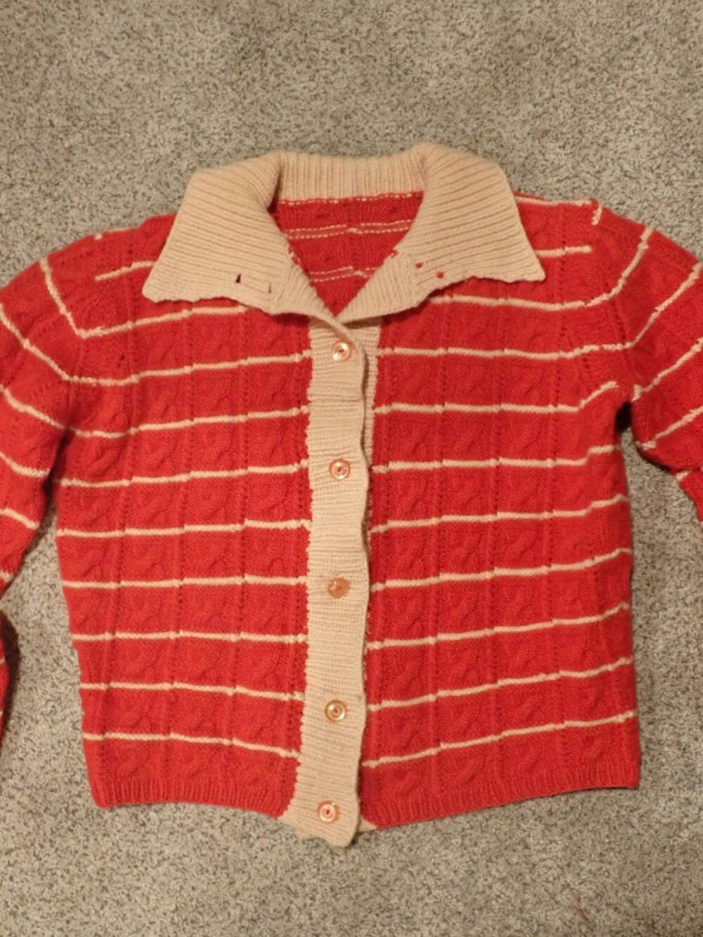 Vintage Hand-Knit Cardigan Sweater - Picture 2 of 11